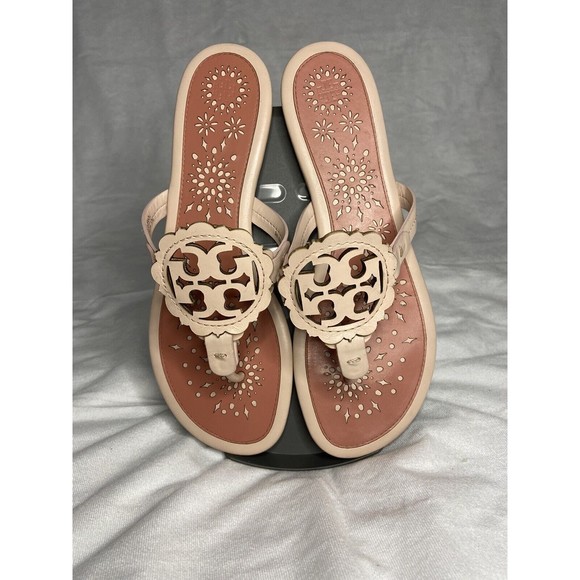 Tory Burch Shoes - Tory Burch Women's  Pink Leather Sandal Thong Flip Flop size 10